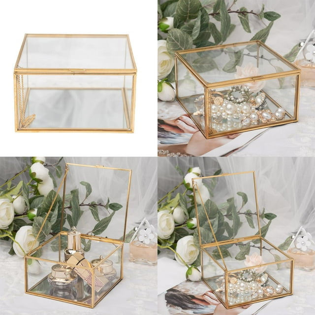 Caja de Cristal Perfecl Vitrina de Joyas Cuadrado para Anillos