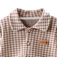 thumbnail image 5 of XUNKUSGA Unisex Boys Girls Pj Set Soft Cotton Plaid Long Sleeve Button Down Shirts and Long Pants Sleepwear Set Comfy Casual Nightwear Outfit Sets #2Beige 7-8 Years, 5 of 5