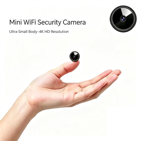 Mini Wireless WiFi Security Camera, Indoor/Outdoor Hidden Nanny Cam with Night Vision, Motion Detection, for Home/Pet/Dog Monitoring, Small Body, Micro Home Security Camera