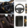 thumbnail image 4 of Yuyamidu Yellow Butterfly Car Seat Cover Full Set of 16 Sunflower Steering Wheel Cover Auto Seatbelt Pads Handbrake Cover Set Car Sun Shade Cup Coasters Rear View Mirror Cover Keychain, 4 of 7