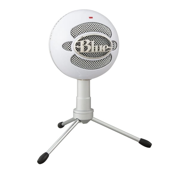 Blue Snowball iCE Plug 'n Play USB Microphone for Recording, Streaming, Podcasting, Gaming on PC and Mac, with Cardioid Condenser Capsule, Adjustable Desktop Stand and USB cable - White