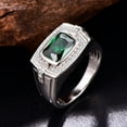 thumbnail image 3 of Men's 7x9mm Emerald Cut White Cubic Zirconia CZ 925 Sterling Silver Bands Size 6-12, 3 of 4