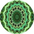 thumbnail image 1 of Ahgly Company Machine Washable Indoor Round Transitional Dark Forest Green Area Rugs, 5' Round, 1 of 7
