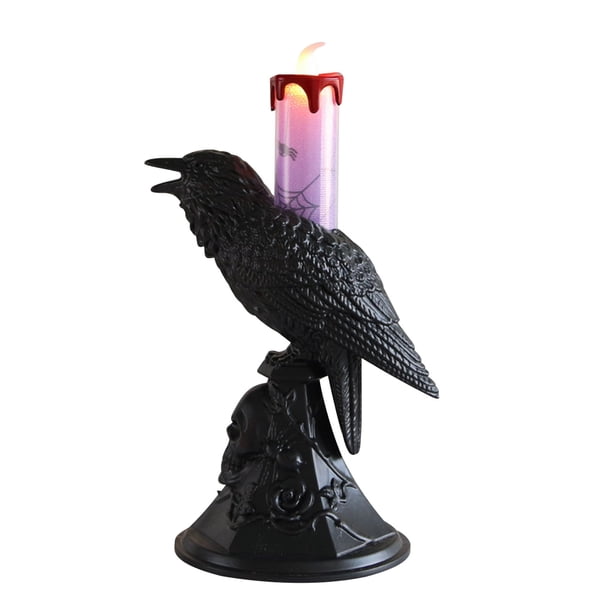 Decoraciones de Halloween de Cuervos, Halloween Cuervo Linterna Fantasma Festival Prop Candelabro Colgante, Led Electrónica Vela Calabaza Linterna Decoración de Luz Nocturna