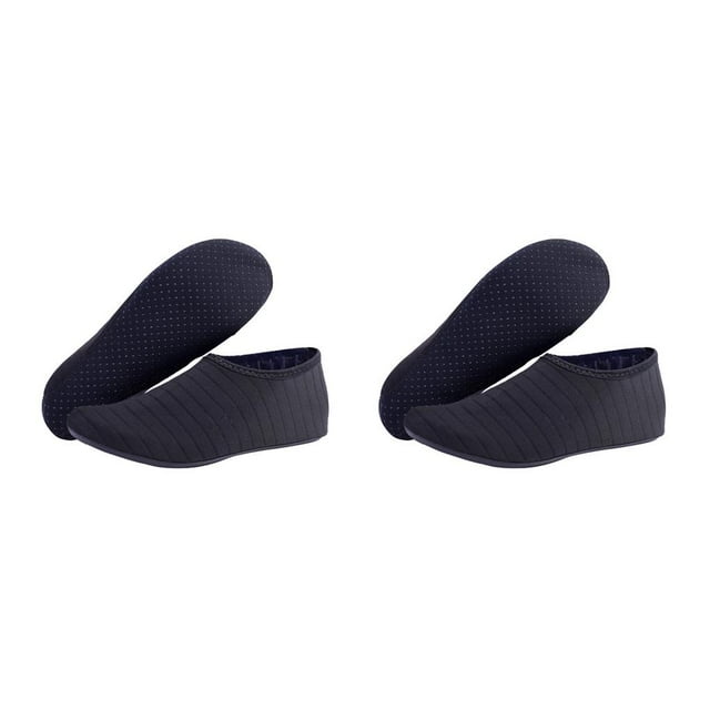 bedienty 1 Pair Beach Shoes Non-slip Elastic Quick Dry Barefoot Socks Outdoor Comforatable Swiming Surfing Adult Black M 2Set