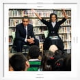 thumbnail image 5 of Art.com Before President Barack Obama and Wife Read to Second Graders at Capital City Public Charter School Photographic Print, White Frame Wall Art, 21" x 21", 5 of 5