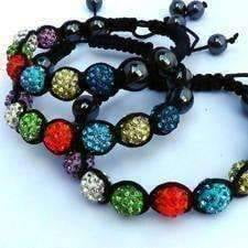 Colorful Czech Crystal Bracelet - ON SALE - Sparkly Multi-Color Crystals Hand Made Shamballa Bracelet Colorful