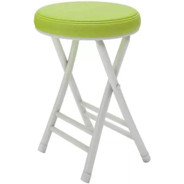 ILOOXI Cushioned Padded Folding Stool Stackable Portable Folding Chair Round Folding Bar Stool 330lb Capacity Foldable Stool for Home Kitchen Dining Breakfas (Color : Light Green, Size : 50cm/20in)