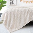 thumbnail image 5 of 3D Gingham Fleece Baby Blanket for Girls Boys Chessboard Grid Warmer Comfort Reversible Shaggy Cozy Decor for Home Bed Blanket for Toddlers 30 x 40 Inches,Cream, 5 of 5