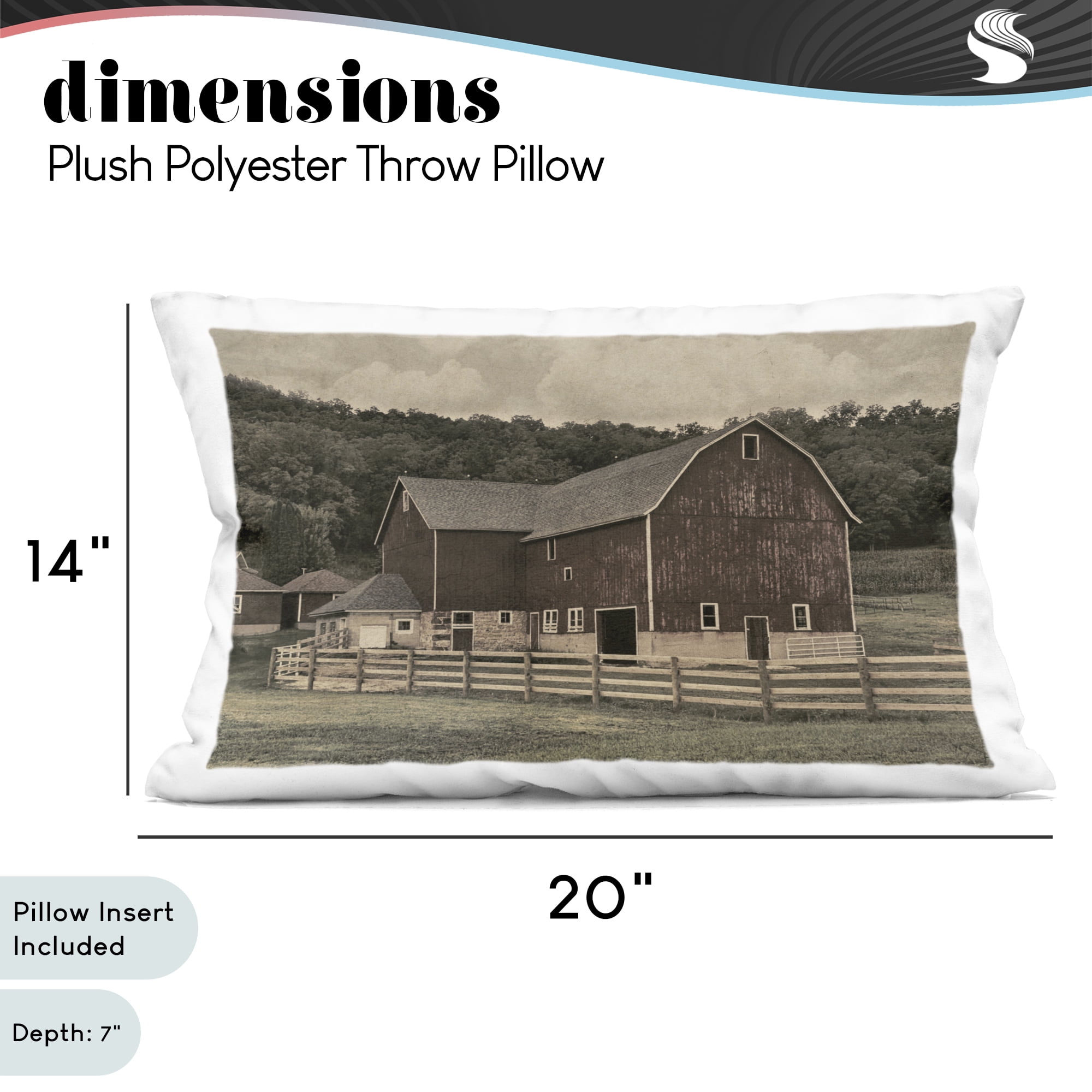 Stupell Industries Tender Living Space Barn Decorative Printed Throw Pillow, design by Marcus Prime