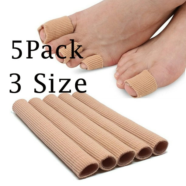 LNKOO 5 Pieces Toe Cushion Fabric Toe Tubes Finger Sleeves Protector