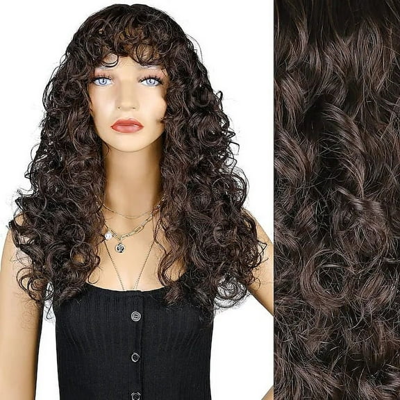 Zhuge Wig Curly Hair Wave Medium Temperament Wig Headgear,21.7in，A109