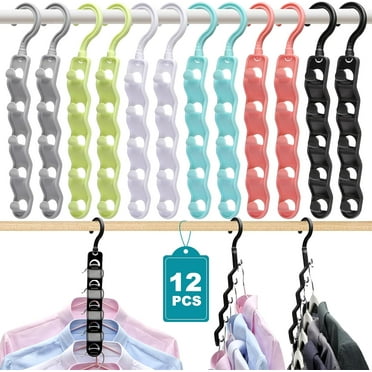SUWU Closet Organizers and Storage,Upgraded Organization and Storage Clothes Hanger,12 Pack College Dorm Room Essentials,Sturdy Closet Organizer Home Essentials Space Saving Hangers for Thick Clothe