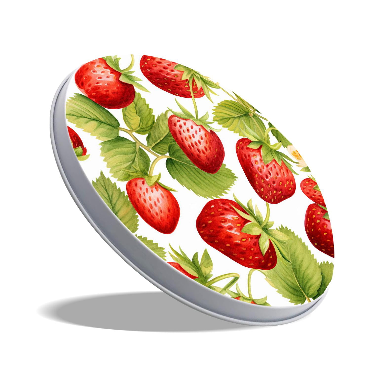 Stove Burner Covers 4 Pcs for Decorative Gas Stove Burner Cover 8Inch And 10Inch ,Strawberry Watercolor Red White art