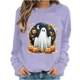 thumbnail image 2 of Frostluinai Women's Ghost Sweater Crweneck Sweatshirts Fall Holiday Pullover Top Halloween Long Sleeve Graphic Sweat Shirts, 2 of 6