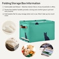 thumbnail image 3 of Yayeee Canvas Storage Basket with Handles for Shelves Fabric Bins Closet Organizer, Green Cat, 3 of 8