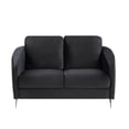 thumbnail image 3 of Sofia Black Velvet Elegant Modern Chic Loveseat Couch, 3 of 6