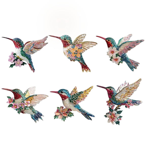 Pekkaxy Glittering Hummingbird Christmas Decorations,Exquisite Bird Ornaments for Tree,Elegant Hummingbird Gifts for Women,Colorful Bird Ornaments for Home Decor Yard Windows Xmas Decorations