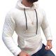 thumbnail image 2 of Sudadera con capucha para hombre, con bolsillos, sin solapa, color liso, holgada, informal, con capucha, blusa, 2 of 6