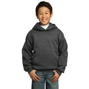 Port & Company Youth Core Fleece Pullover Hooded Sweatshirt-L (Dark Heather Grey)