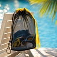 thumbnail image 4 of Large Breathable Mesh Drawstring Beach Bag Sandproof Pool Toy Storage Tote with Shoulder Strap Portable Swim Wet Clothes Shells Carrier, 4 of 7