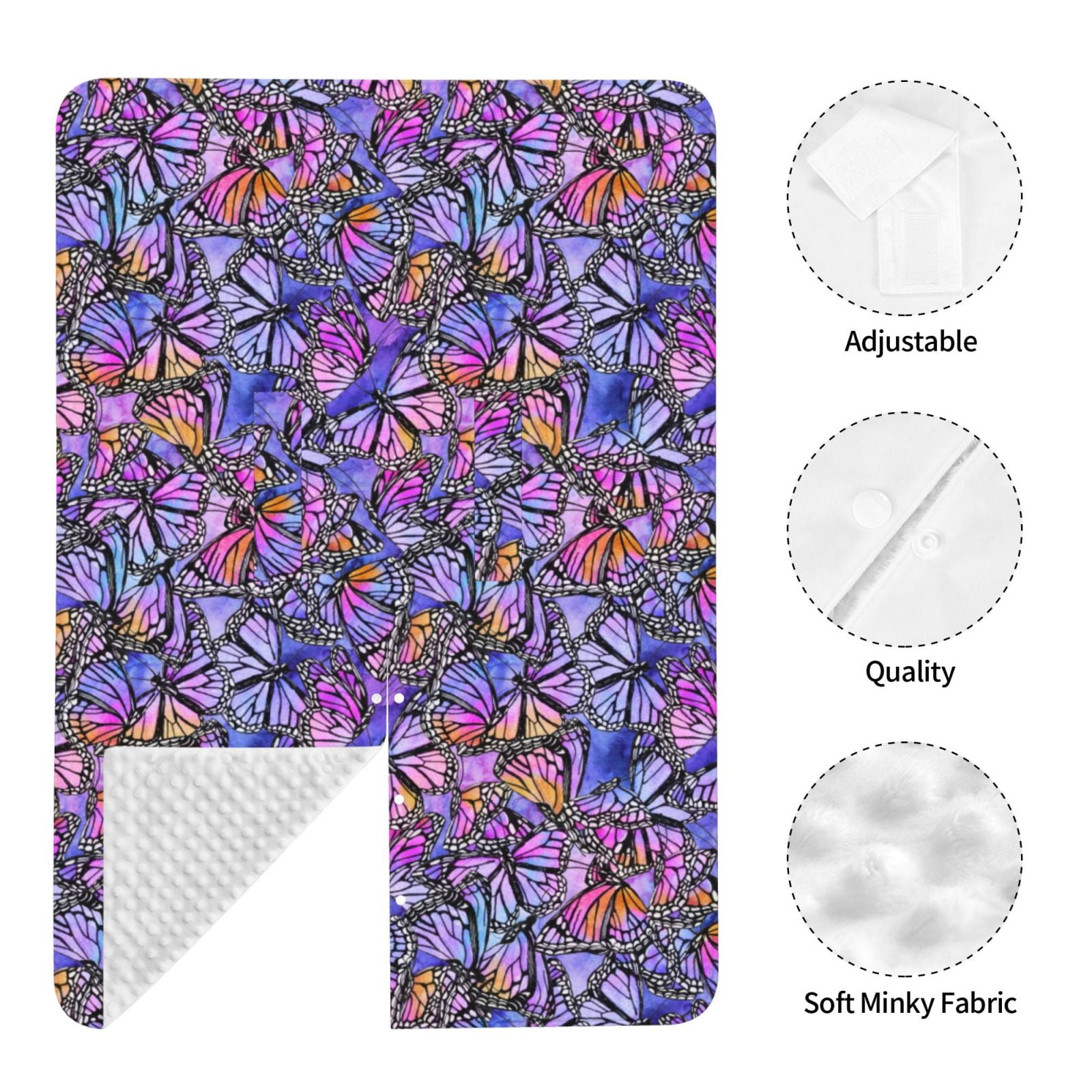 Naloa Watercolor Butterflies Baby Car Seat Cover, Breathable Baby Carrier Cover, Multiuse Baby Carrier Cover & Nursing Breastfeeding Cover
