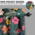 thumbnail image 5 of Kitchen Curtains 24 Inch Short - 3 Panel Set, Rod Pocket Window Curtain with Tropical Leaf Botanical Print, 100% Polyester for Farmhouse, Cafe, Kitchen, Bedroom, Easy Wash, 5 of 6