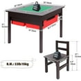 thumbnail image 2 of REDCAMP Activity Table and 2 Chairs with Storage, 2 in 1 Building Block Tabletop for Arts, Crafts, Reading, Preschool, Espresso, 2 of 9