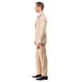 thumbnail image 2 of Dark Tan Men's Slim-Fit 3-Piece Sharkskin Suit, 2 of 4
