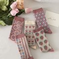 thumbnail image 2 of RV 5 pares de calcetines, niños, otoño e invierno, rosa, amor, fresa, calcetines de tubo medio, linda chica, moda, ins, moda, calcetines de algodón brillar Electrónica, 2 of 5