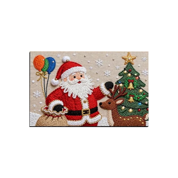 Alfombra de la Puerta de Navidad 9 × 6 × 1cm Multicolor Flock Baño Alfombra de Piso para la Entrada Del Baño
