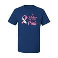 thumbnail image 2 of In October We Wear Pink Awareness Men's Graphic T-Shirt, Royal, X-Large, 2 of 3