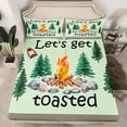 thumbnail image 1 of Erosebridal Happy Camping Fitted Sheet Queen, RV Car Fitted Sheet Set Queen, Rustic Farmhouse Decor 3pcs（No Top Sheet）, 1 of 6