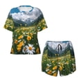 thumbnail image 4 of Picia Mountain Daisy Meadow Pajamas Sets for Women Soft Short-Sleeved Pjs with Lounge Shorts Two Piece Sleepwear-4X-Large, 4 of 9