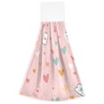 thumbnail image 7 of Yayeee Kitchen Hanging Hand Towels Set of 2 with Loop Bathroom Absorbent Tie Towel, Love in The Air, 7 of 7