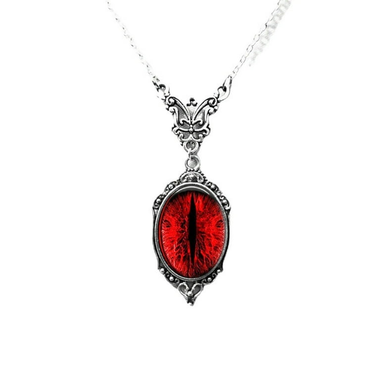 Gothic Blood Red Stone Necklace For Women Men Vampire