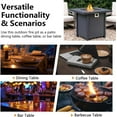 thumbnail image 4 of Chicdaze 28-inch Square Propane Gas Outdoor Fire Pit - Grey & Black, 4 of 14