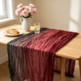 thumbnail image 4 of Leodye 1PCS Gradient Crinkled Sheer Gauze Table Runner, Transparent Table Flag for Wedding and Party Table Decor -70.86*35.43in, 4 of 6