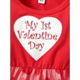 thumbnail image 5 of Bagilaanoe Toddler Baby Girl Valentine's Day Dress Heart Print Ruffle Long Sleeve A-line Princess Dresses 6M 12M 18M 24M 3T Kid Patchwork Tulle Skirt, 5 of 9