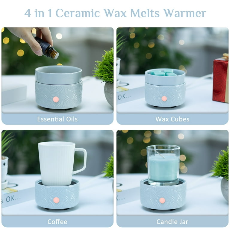 copinpin Ceramic Wax Melt Warmer, Fragrance Wax Warmer 3-in-1 Electric  Candle Wax Melter and Wax Cubes for Home Office Bedroom Aromatherapy Gifts