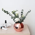 thumbnail image 2 of Florero de acero inoxidable, contenedor de flores de metal, maceta redonda para plantas nórdicas, decoración de mesa para sala de estar de oficina AweSitey HA001195-03B, 2 of 6