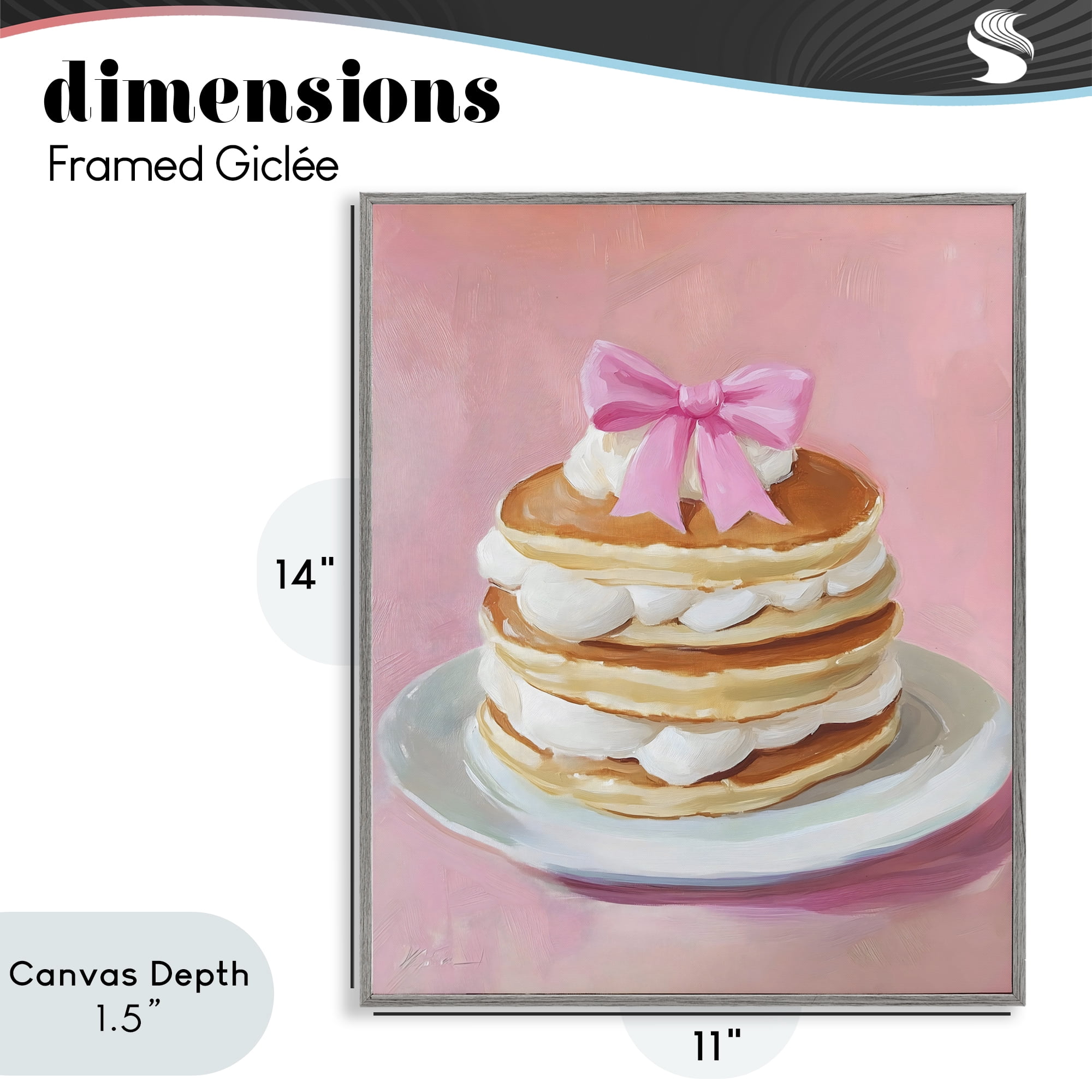 Stupell Industries Coquette Pancakes with Whipped Cream Gray Framed Giclee Art, design by The Prints Vibe