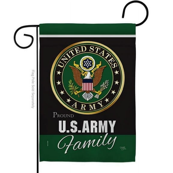 Breeze Decor G158410-BO 13 x 18.5 in. Army Proudly Family Garden Flag with Armed Forces Double-Sided Decorative Vertical Flags House Decoration Banner Yard Gift
