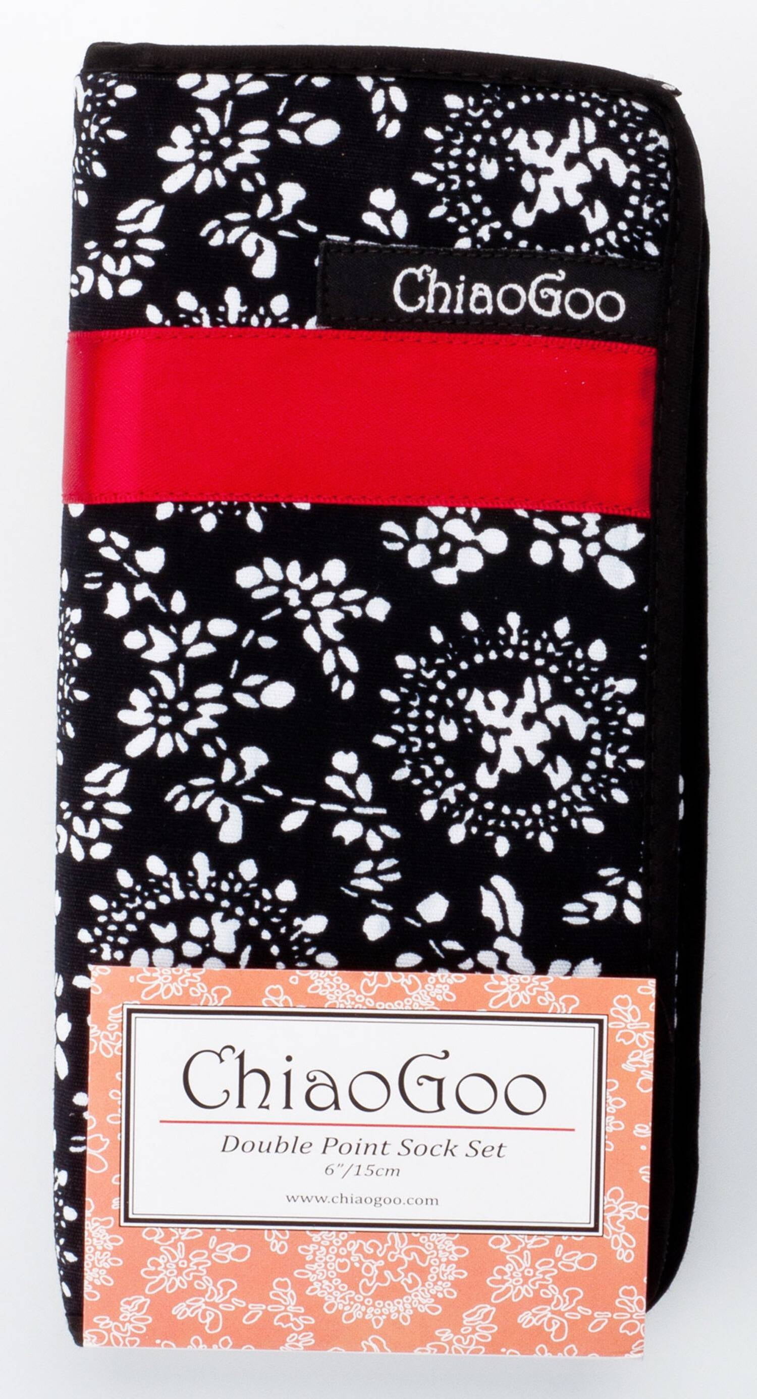 ChiaoGoo Double Point Stainless Steel Knitting Needle 6" Set-Red Ribbon