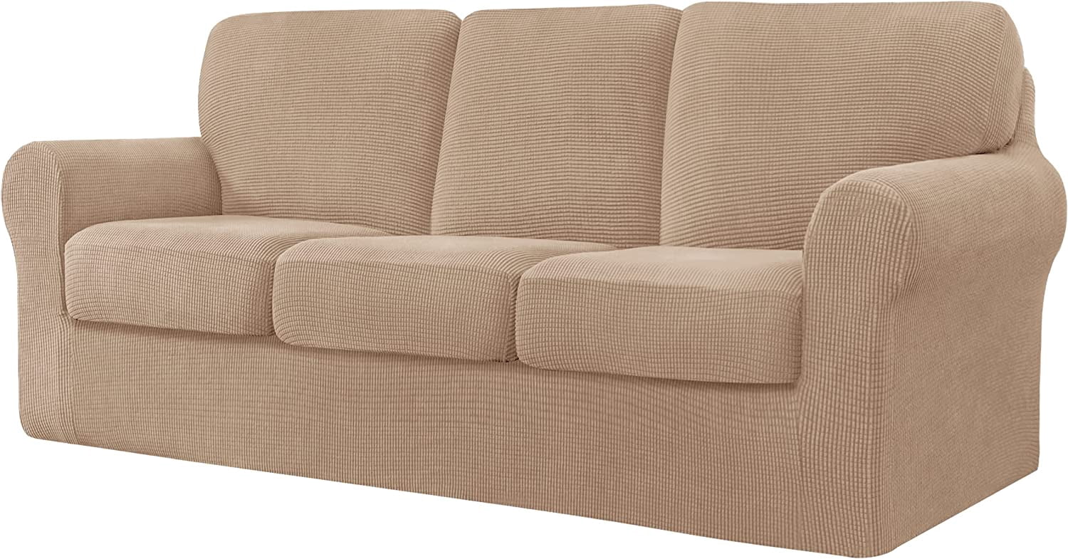 7 Piece Stretch Sofa Cover, 3 Seater Couch Slipcover with Three ...