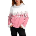 thumbnail image 3 of Horkkom Sweaters for Women Crew Neck Floral Print Pullover Sweaters Casual Christmas Sweaters XL, 3 of 6