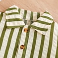 thumbnail image 6 of SGMVNU Baby Boys Summer Shorts Set Striped Short Sleeve Button Down Shirt and Matching Shorts 2 Piece Casual Outfits, Size 9-12 Months, Green, 6 of 9
