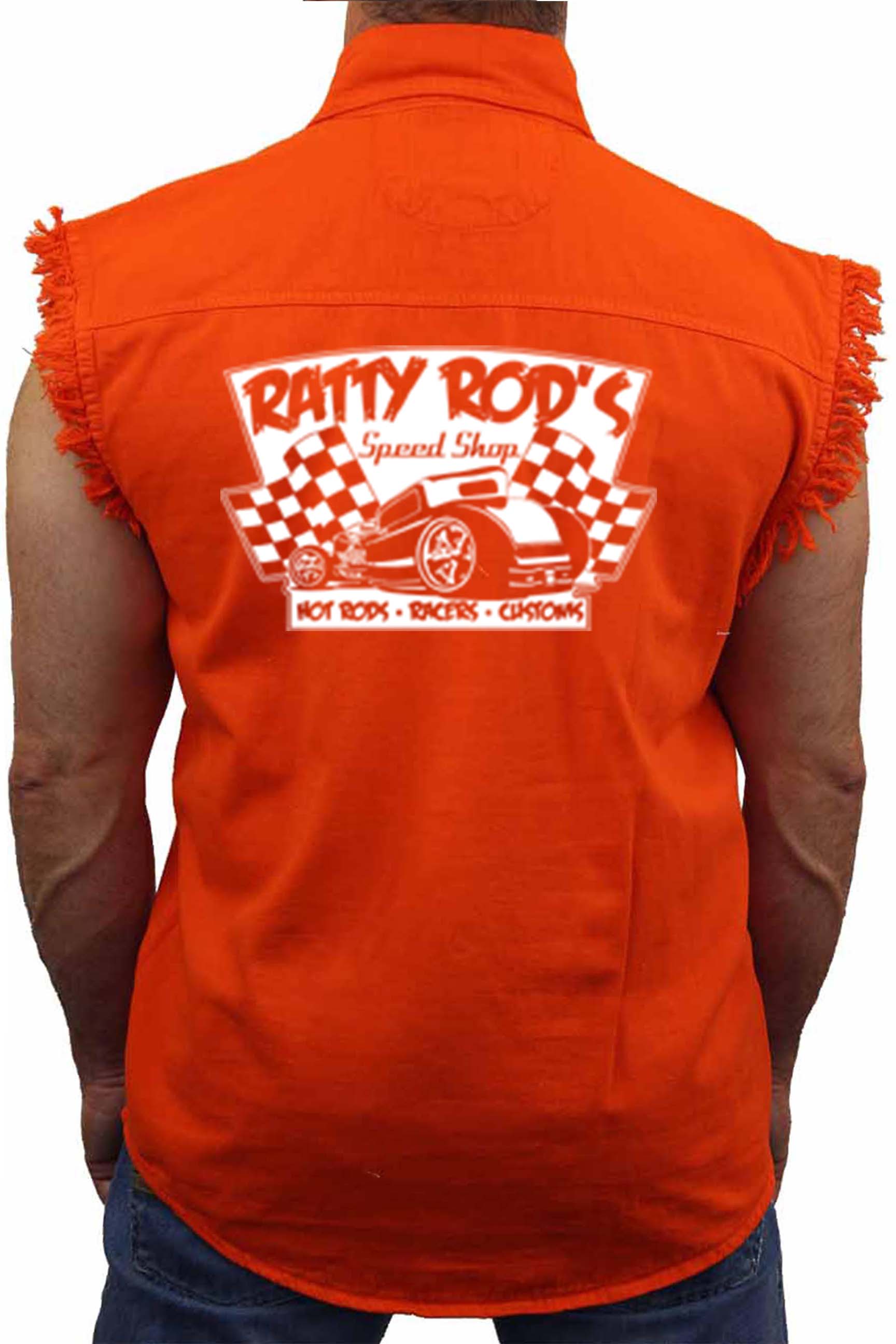 orange denim shirt mens