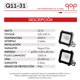 thumbnail image 3 of Qop Reflector Hexagonal Premium 10w Marco Negro Y Gris 2pz, 3 of 4