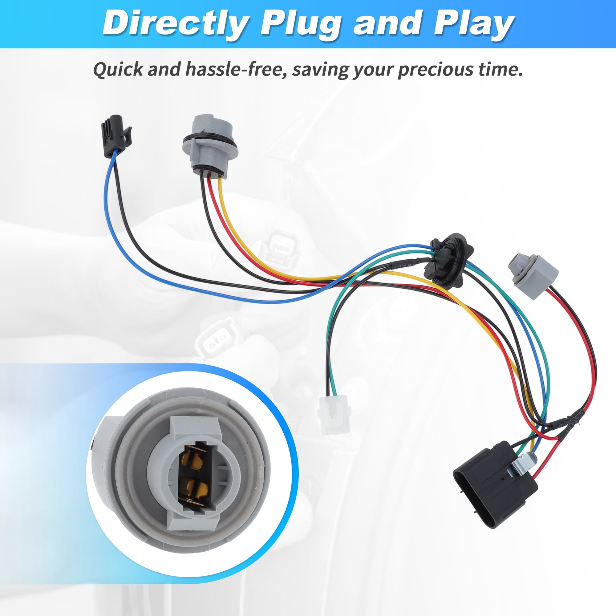 Unique Bargains Headlamp Wiring Harness Socket Wiring for Chevy Impala 06-13